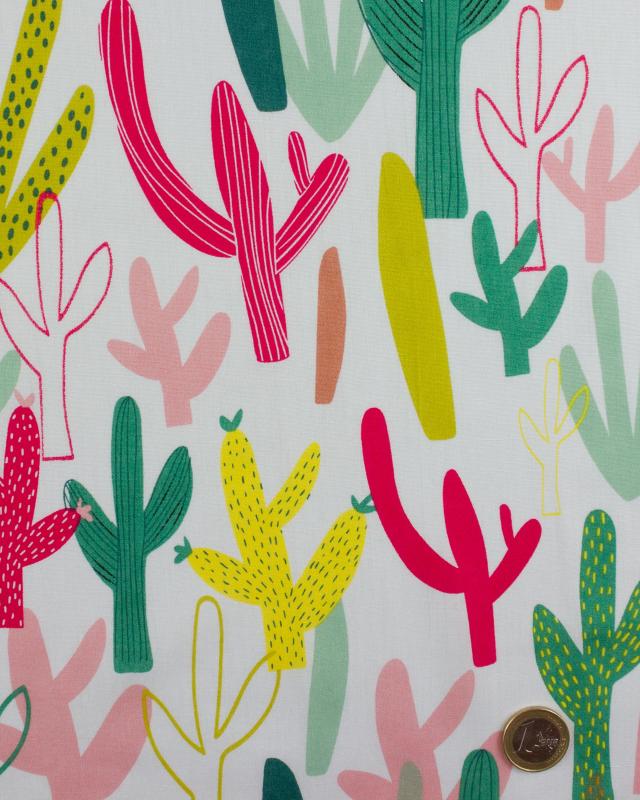 Cactus cotton poplin White - Tissushop